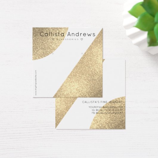 Weißer Glitzer Geo Heroring Display (Schreibtisch)