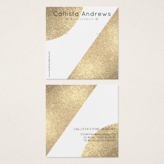 Weißer Glitzer Geo Heroring Display (Vorne & Hinten)