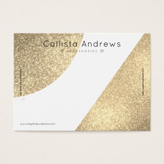 Weißer Glitzer Geo Herzklopfen Display (Vorderseite)