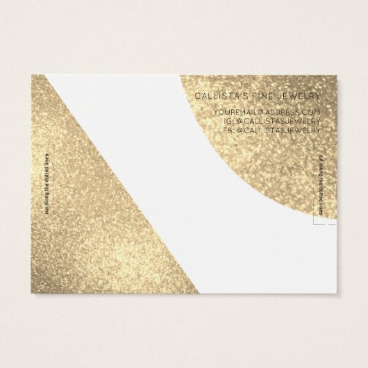 Weißer Glitzer Geo Herzklopfen Display (Rückseite)