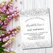 Weißer Glitzer glamouröser Geburtstag Einladung