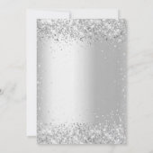 Weißer Glitzer glamouröser Luxus Geburtstag Einladung (Rückseite)