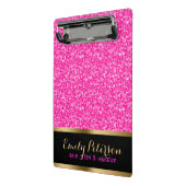 Weißer Glitzer, glänzend, rosa und weiß Mini Klemmbrett (Gewinkelt2)