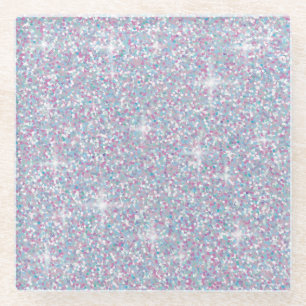 Weißer Glitzer Glasuntersetzer