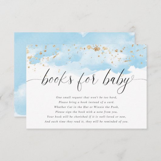 Weißer Glitzer in Aquarell Begleitkarte (Vorne/Hinten)