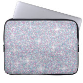 Weißer Glitzer Laptopschutzhülle (Vorderseite)