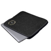 Weißer Glitzer Laure-Kranz-Monogramm Laptopschutzhülle (Vorne Knopf)