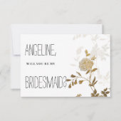 Weißer Glitzer mit schlichter Bridesmaid Einladung (Vorderseite)