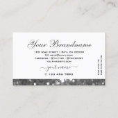 Weißer Glitzer mit Silberglanz Diamanten glänzend Visitenkarte (Rückseite)