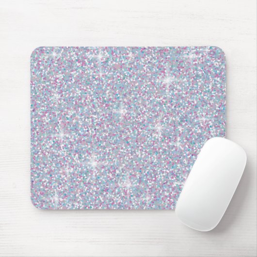 Weißer Glitzer Mousepad (Mit Mouse)