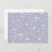 Weißer Glitzer Postkarte (Vorne/Hinten)