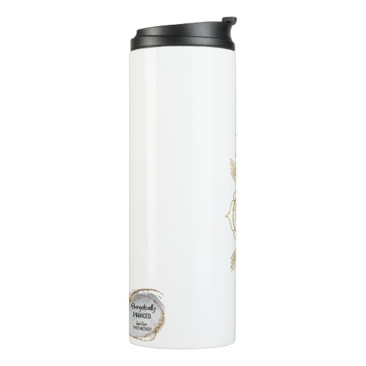 *~* Weißer Glitzer SACRAL Chakra Totem Thermosbecher (Nach links gedreht)