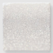 Weißer Glitzer Steinuntersetzer (Vorderseite)