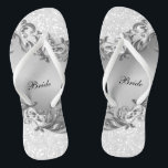 Weißer Glitzer und Grau  | Hochzeit Badesandalen<br><div class="desc">Brautparty Drehte Flop Shoes bereit für Sie zu personalisieren. ⭐ Dieses Produkt ist zu 100% benutzerdefinierbar. Grafiken und / oder Text können hinzugefügt, gelöscht, verschoben, verändert, verändert, gedreht, etc.. ⭐ 99% meiner Designs in meinem Geschäft sind in Schichten gemacht. Damit können Sie die Größe und den Text der Grafik und...</div>