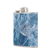 Weißer Glitzer und Marmor Flachmann (Links)