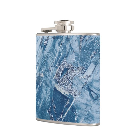 Weißer Glitzer und Marmor Flachmann (Links)