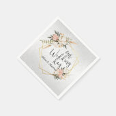 Weißer Glitzer und Pfirsichfarben Serviette (Ecke)