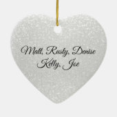 Weißer Glitzer und Rotes Herz Keramik Ornament (Hinten)