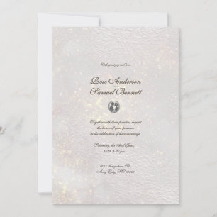 Weißer Glitzer Wasserfarbenformen Hochzeit Einladung