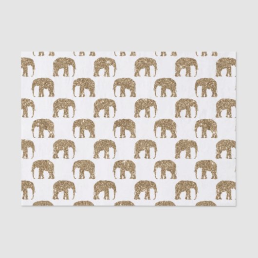 Weißer Golddschungel Elefantengewebe des Party Seidenpapier (Vorderseite)