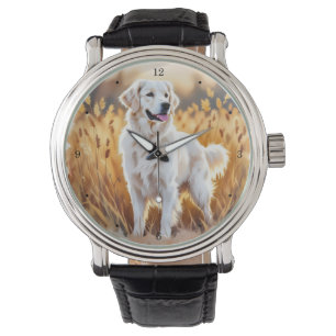 Weißer Golden Retriever Hund Armbanduhr