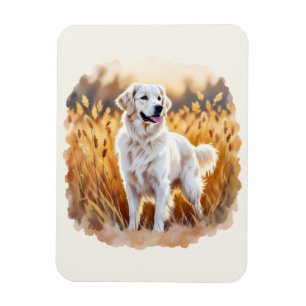 Weißer Golden Retriever Hund Magnet