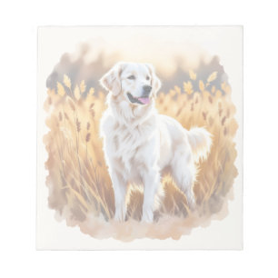 Weißer Golden Retriever Hund Notizblock