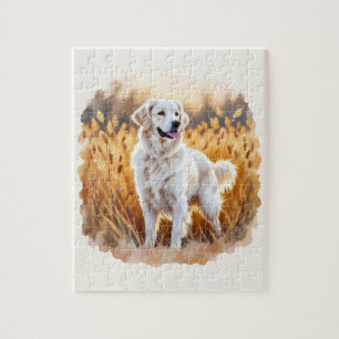 Weißer Golden Retriever Hund Puzzle