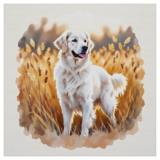 Weißer Golden Retriever Hund Stoff (Muster)