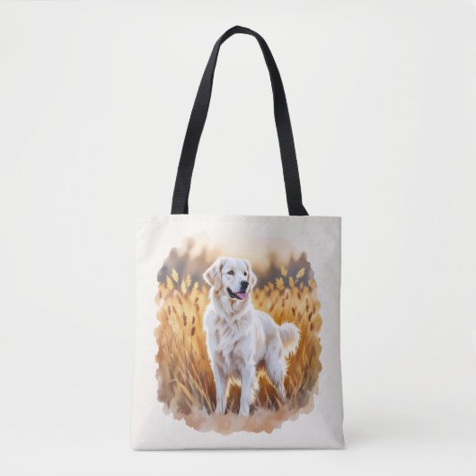 Weißer Golden Retriever Hund Tasche (Vorderseite)