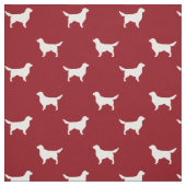 Weißer Golden Retriever Silhouette Pattern Rot Stoff (Muster)