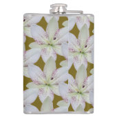 Weißer Goldener Lilienbaum Blume, Personalisierter Flachmann (Rückseite)