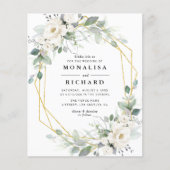 Weißer, goldener Rahmen Hochzeitsempfang (Vorderseite)