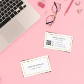 Weißer goldfarbener, eleganter QR-Code Visitenkarte