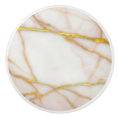 Weißer goldfarbener Marmorstein, natürliche Türzie Keramikknauf (Vorderseite)