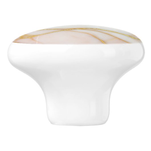 Weißer goldfarbener Marmorstein, natürliche Türzie Keramikknauf (Seitenansicht)