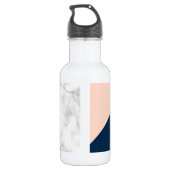 Weißer, goldfarbener, pfirsichblauer Marmorblock Edelstahlflasche (Rückseite)