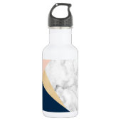 Weißer, goldfarbener, pfirsichblauer Marmorblock Edelstahlflasche (Vorderseite)