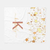 Weißer Goldstern, Monogramm Fleecedecke (Vorderseite (Horizontal))