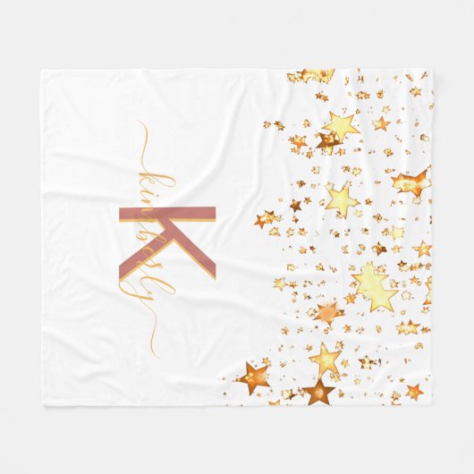Weißer Goldstern, Monogramm Fleecedecke (Vorderseite (Horizontal))