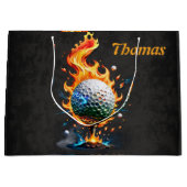 Weißer Golfball Große Geschenktüte (Vorderseite)