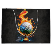 Weißer Golfball Große Geschenktüte (Rückseite)