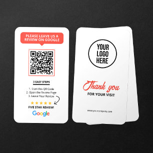 Weißer Google Bewertungen QR-Code Geschäft Bewertu Visitenkarte