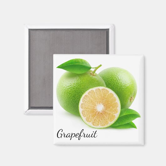 Weißer Grapefruit Magnet (Vorderseite/Rückseite)