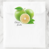 Weißer Grapefruit Quadratischer Aufkleber (Tasche)