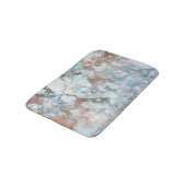 Weißer grauer Blauer Marmor Stone Brown Glitzer Badematte (Schrägansicht)