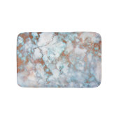 Weißer grauer Blauer Marmor Stone Brown Glitzer Badematte (Vorderseite)