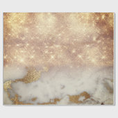 Weißer grauer Marmor Golden Shiny Piny Glitzer Par Geschenkpapier (Flach)