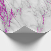 Weißer grauer Marmor Shiny Pink Pinsel Geschenkpapier (Ecke)