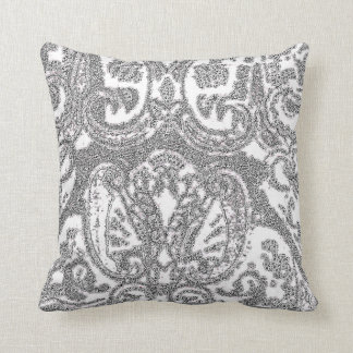 Weißer Grauer Paisley-Wurfkissen/Coussin Kissen